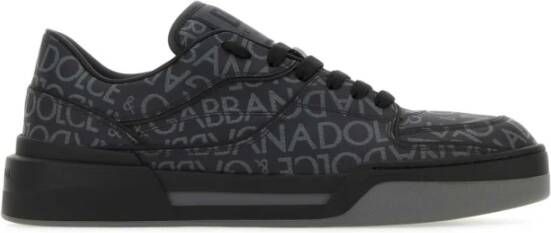 Dolce & Gabbana Bedrukte canvas Portofino sneakers Black Heren