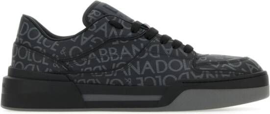 Dolce & Gabbana Bedrukte canvas Portofino sneakers Black Heren