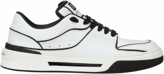 Dolce & Gabbana Nieuwe Roma Sneakers Leer Zwart Wit White Heren