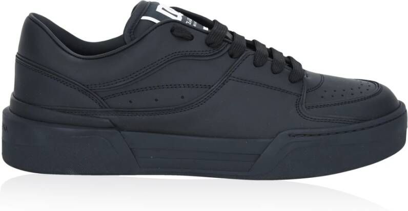 Dolce & Gabbana Roma Leren Sneakers Stijlvol en Comfortabel Black Heren