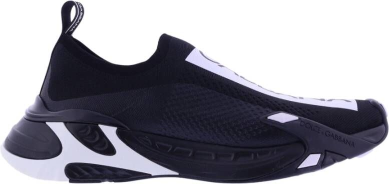 Dolce & Gabbana Monochrome Slip-On Mesh Sneakers Black Heren