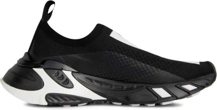 Dolce & Gabbana Zwarte Slip-On Sneakers met Ultralichte Zool en Stretch Mesh Design Black Dames