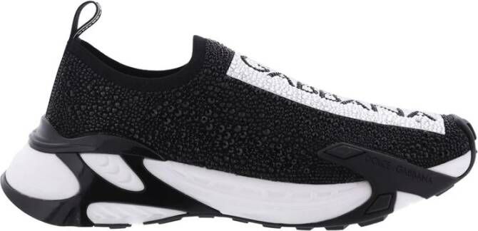 Dolce & Gabbana Zwart Wit Gala Synthetische Sneakers Black Heren