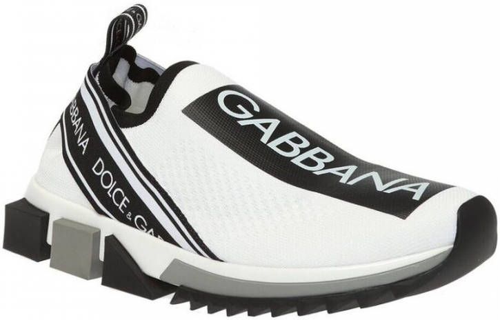 Dolce & Gabbana Elastische Technische Stof Sneakers Zwart Wit Multicolor Dames - Foto 4