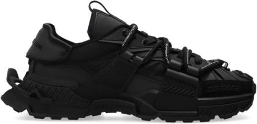 Dolce & Gabbana Zwarte Sneakers met Veters en Logo Black Heren