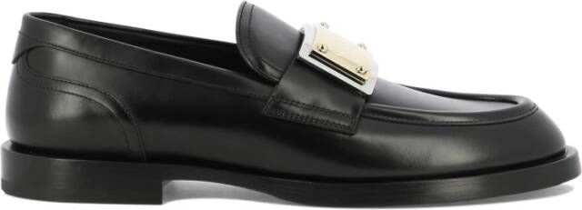 Dolce & Gabbana Zwarte platte schoenen van Dolce Gabbana Black Heren