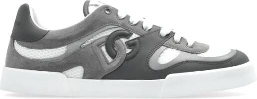 Dolce & Gabbana Grijze Mesh Sneakers met Reflecterende Details Gray Heren