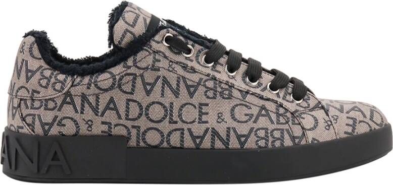 Dolce & Gabbana Stijlvolle Beige Canvas Sneakers Beige Heren