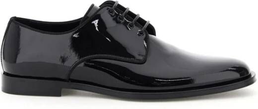 Dolce & Gabbana Stijlvolle Patent Leren Derby Veterschoenen Black Heren