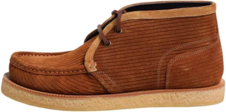 Dolce & Gabbana Stijlvolle Desert Enkellaarzen met Vetersluiting