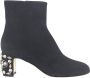 Dolce & Gabbana Zwarte Enkelboots met Versierde Hak - Thumbnail 1