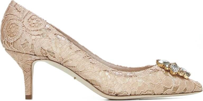 Dolce & Gabbana Kant Satijn Hakken Schoenen Orange Dames