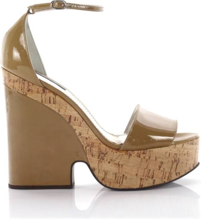 Dolce & Gabbana Stijlvolle hoge hak sandalen Beige Dames