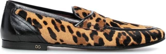 Dolce & Gabbana Luipaardprint Pony Haar Loafers Brown Heren - Foto 2