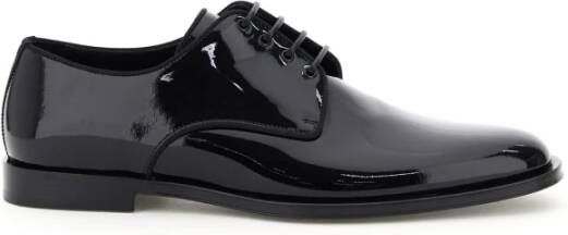 Dolce & Gabbana Stijlvolle Patent Leren Derby Veterschoenen Black Heren