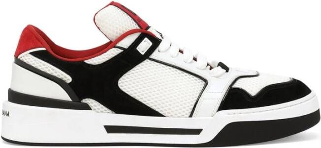 Dolce & Gabbana Witte Mesh Sneakers met Suède Inzetstukken Multicolor Heren