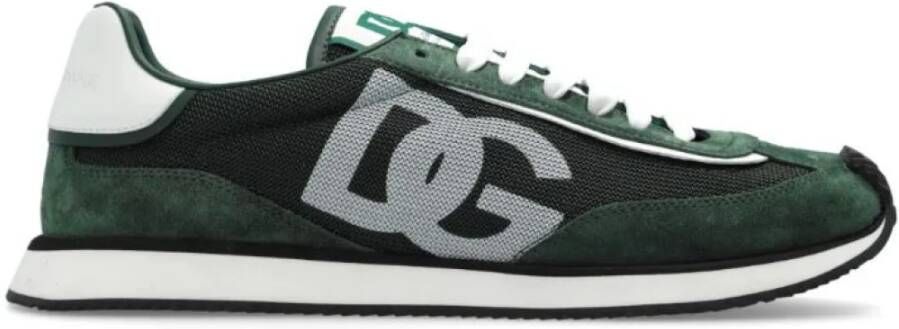 Dolce & Gabbana Groene Suède Mesh Aria Sneakers Green