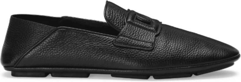 Dolce & Gabbana Zwarte platte schoenen DG Driver Black Heren