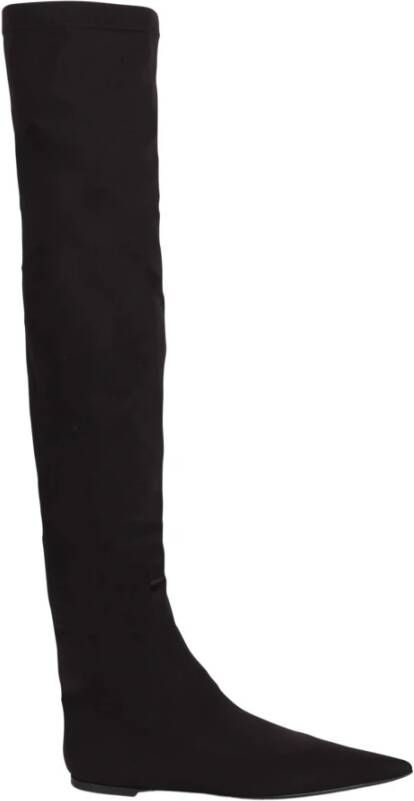 Dolce & Gabbana Stretch Jersey Over-de-knie Laarzen Black Dames