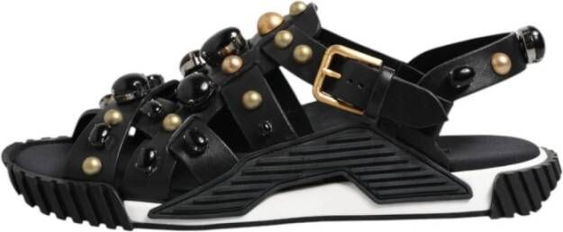 Dolce & Gabbana Studded Leren Enkelband Sandalen
