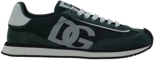 Dolce & Gabbana Groene Suède Mesh Aria Sneakers Green Heren