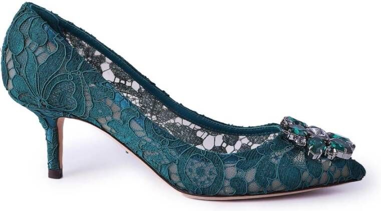 Dolce & Gabbana Taormina Jewels Laced Hakken Schoenen Blue Dames
