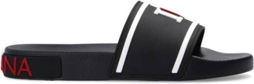Dolce & Gabbana Teenslippers Sliders Zwart Dames