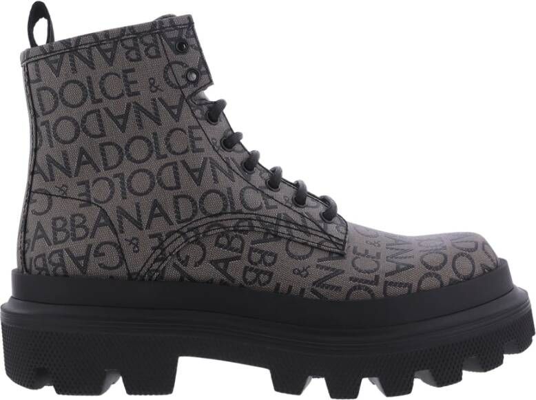 Dolce & Gabbana Coated Jacquard Ankle Boots Bruin Heren