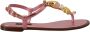 Dolce & Gabbana Roze Versierde Slides Platte Sandalen Pink Dames - Thumbnail 1