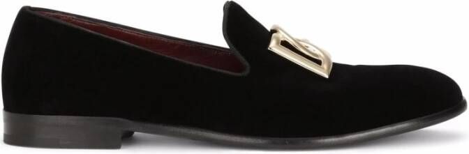 Dolce & Gabbana Velvet Loafers Black Heren