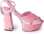 Dolce & Gabbana Velvet Platform Sandalen Pink Dames - Thumbnail 1