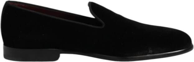 Dolce & Gabbana Velvet Slip-On Formele Loafers Leren Zool