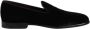 Dolce & Gabbana Velvet Slip-On Formele Loafers Leren Zool - Thumbnail 1
