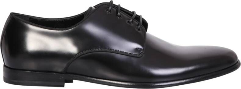 Dolce & Gabbana Zwarte platte schoenen Derby Antik Black Heren