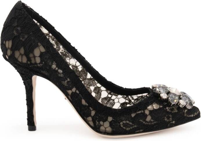Dolce&Gabbana Pumps & high heels Decollete Pizzo Bellucci Charmant + Raso Nero in zwart