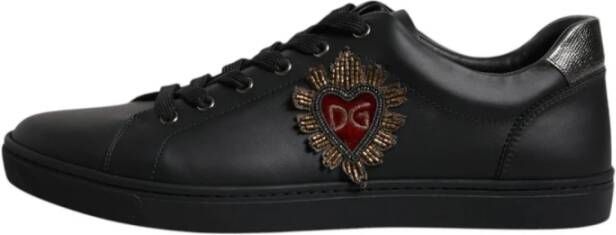 Dolce & Gabbana Versierde Hart Leren Sneakers
