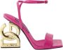 Dolce & Gabbana Verstelbare Enkelband Croco Sandalen Pink Dames - Thumbnail 1