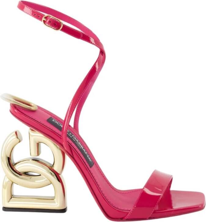 Dolce & Gabbana Verstelbare enkelband vierkanteeus sandalen Pink Dames
