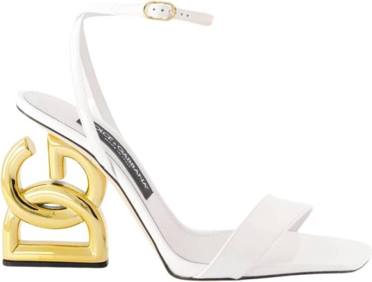 Dolce & Gabbana Verstelbare enkelband vierkanteeus sandalen White Dames