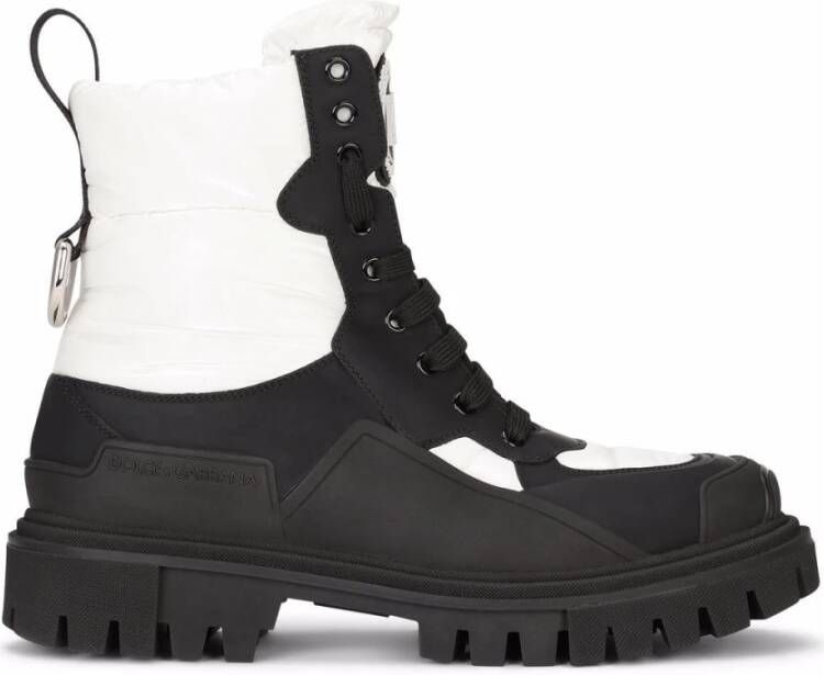 Dolce & Gabbana Gepolsterde Trekkinglaarzen Schwarz Wei Black Dames