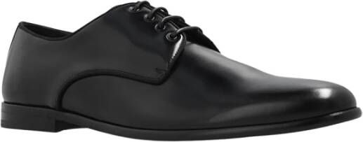 Dolce & Gabbana Zwarte platte schoenen Derby Antik Black Heren