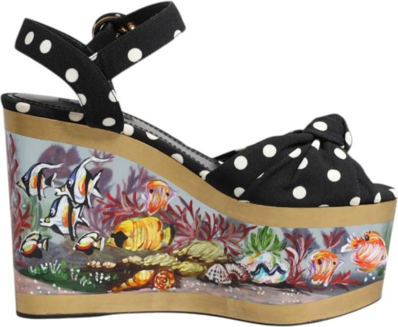 Dolce & Gabbana Vis Polka Dot Sleehak Sandalen