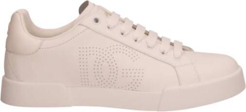 Dolce & Gabbana Witte leren sneakers met geperforeerd ontwerp
