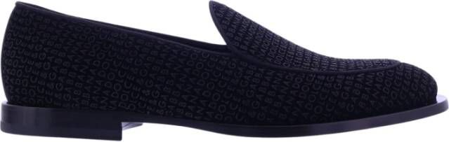 Dolce & Gabbana Zwarte fluwelen loafers voor heren Black Heren