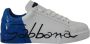Dolce & Gabbana White Blue Leather Logo Print Sneakers White Heren - Thumbnail 1