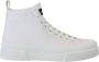 Dolce & Gabbana White Canvas Cotton High Tops Sneakers Shoes Wit Heren - Thumbnail 1