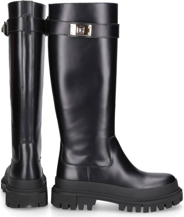 Dolce & Gabbana Winter Over-Knee Laarzen Black Dames