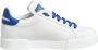 Dolce & Gabbana Wit Blauw Leren Lage Sneakers - Thumbnail 1
