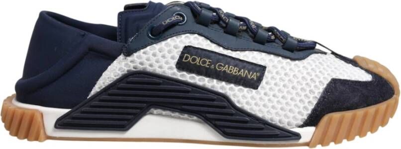 Dolce & Gabbana Wit Blauw Veters NS1 Sneakers