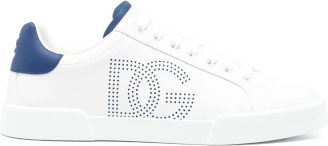 Dolce & Gabbana Wit Blauwe Veterschoenen